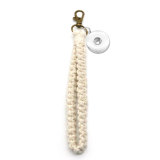 Cotton Rope Woven Bracelet Keychain fit 18mm snap button jewelry