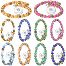 Alloy Beaded Adjustable Bracelet fit18&20MM  snaps jewelry
