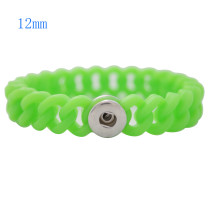 1 snap button bracelet with 12mm width silicone stretch fit 12mm snaps