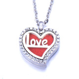 Stainless Steel Diamond Cutout Pendant Open Multiple Style Heart Aroma Perfume Essential Oil Diffuser Necklace