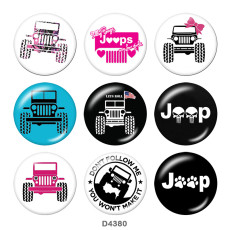 20MM  Car Print glass snaps button