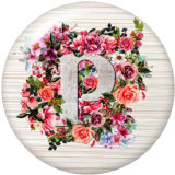 20MM Alphabet snap button 26 words glass  interchangable snaps jewelry