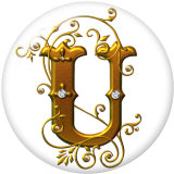 20MM Alphabet snap button 26 words glass  interchangable snaps jewelry