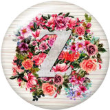 20MM Alphabet snap button 26 words glass  interchangable snaps jewelry