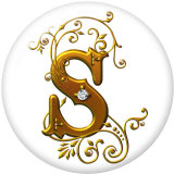 20MM Alphabet snap button 26 words glass  interchangable snaps jewelry