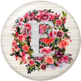 20MM Alphabet snap button 26 words glass  interchangable snaps jewelry