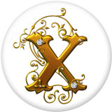 20MM Alphabet snap button 26 words glass  interchangable snaps jewelry