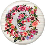 20MM Alphabet snap button 26 words glass  interchangable snaps jewelry