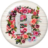 20MM Alphabet snap button 26 words glass  interchangable snaps jewelry