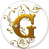 20MM Alphabet snap button 26 words glass  interchangable snaps jewelry