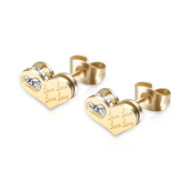 Stainless Steel love  Heart Stud Earrings