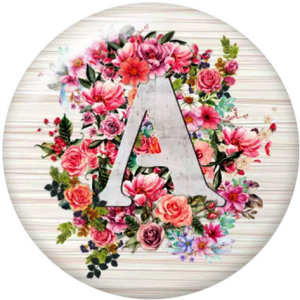 20MM Alphabet snap button 26 words glass  interchangable snaps jewelry