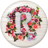 20MM Alphabet snap button 26 words glass  interchangable snaps jewelry