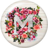 20MM Alphabet snap button 26 words glass  interchangable snaps jewelry