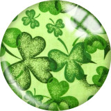 20MM Clover love happy easter glass snaps buttons