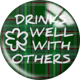 20MM Clover love happy easter glass snaps buttons