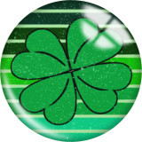 20MM Clover happy easter glass snaps buttons
