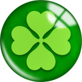20MM Clover happy easter glass snaps buttons