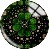 20MM Clover happy easter glass snaps buttons