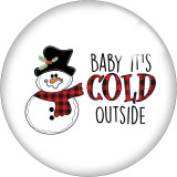 20MM Halloween Snowman glass snaps buttons