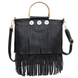 Iron Tote Tassel Bag Shoulder Crossbody Bag fit 18mm snap button jewelry