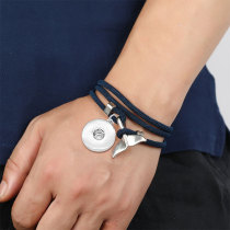 Couple Milan Line Ocean Series Anchor Style Whale Tail Bracelet Braided Rope Men's and Women's Bracelets fit 18mm snap button jewelry