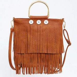 Iron Tote Tassel Bag Shoulder Crossbody Bag fit 18mm snap button jewelry