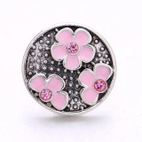20MM  flower enamel Rhinestones   design  Metal snap buttons