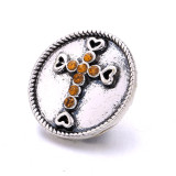 20MM Cross Rhinestones design  Metal snap buttons