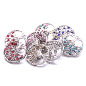 20MM tree of life rhinestones design  Metal snap buttons