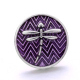 20MM Dragonfly Enamel design  Metal snap buttons