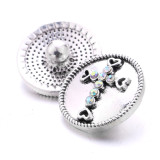 20MM Cross Rhinestones design  Metal snap buttons