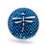 20MM Dragonfly Enamel design  Metal snap buttons