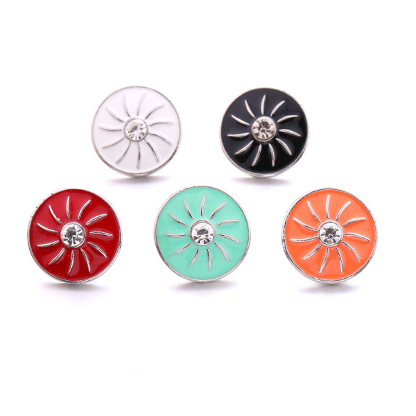 20MM enamel  Rhinestones design  Metal snap buttons