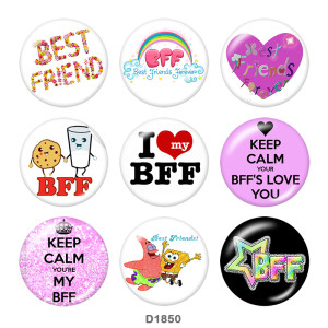 20MM BBF Print glass snaps buttons