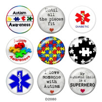 20MM Print glass snaps buttons