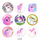 20MM unicorn Print glass snaps buttons