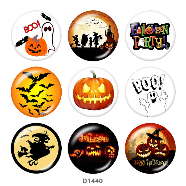 20MM Halloween Print glass snaps buttons