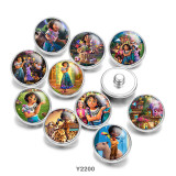 20MM Cartoon Music princess glass snaps buttons