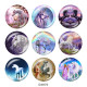 20MM unicorn Print glass snaps buttons