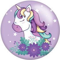 20MM rabbit Cat Unicorn glass snaps buttons