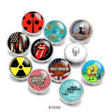 20MM Harley sea turtle Cat glass snaps buttons