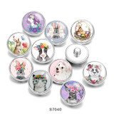 20MM rabbit Cat Unicorn glass snaps buttons