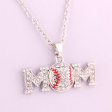 Team MOM Softball Pendant Alloy Necklace Mother's Day