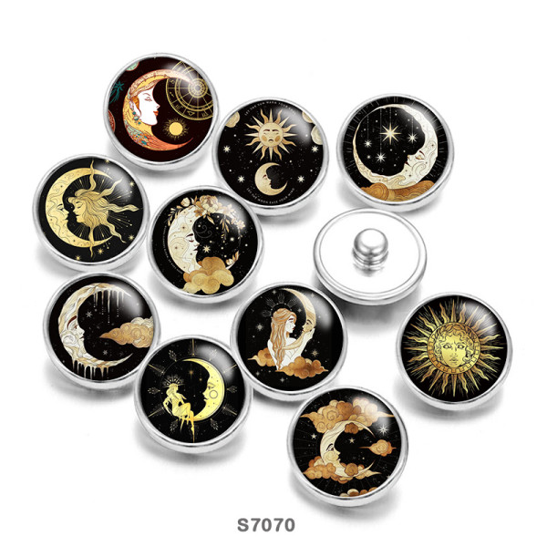 20MM moon girl glass snaps buttons