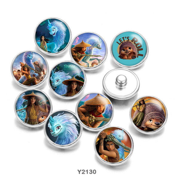 20MM Cartoon glass snaps buttons