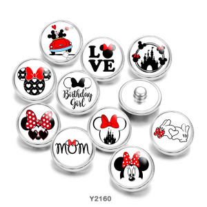 20MM Cartoon  glass snaps buttons
