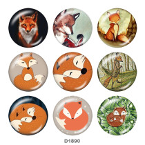 20MM fox Print glass snaps buttons