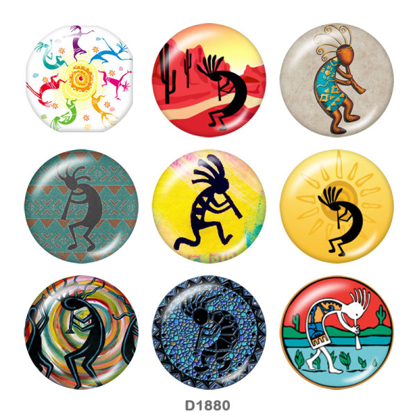 20MM MUSIC Print glass snaps buttons