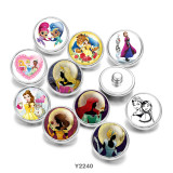 20MM Cartoon princess  glass snaps buttons